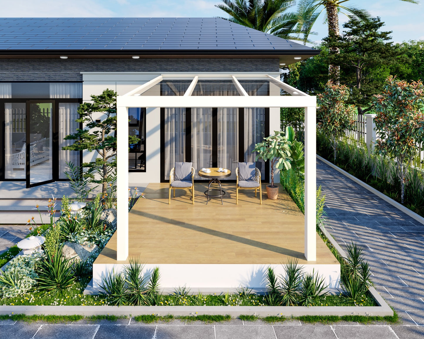 Veranda White Clear Glass