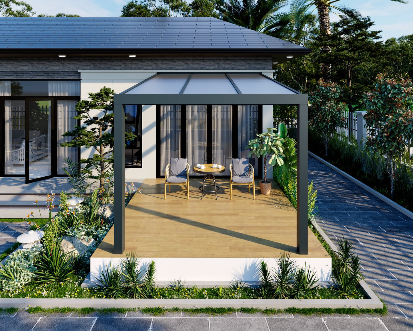 Veranda Anthracite Milky Glass