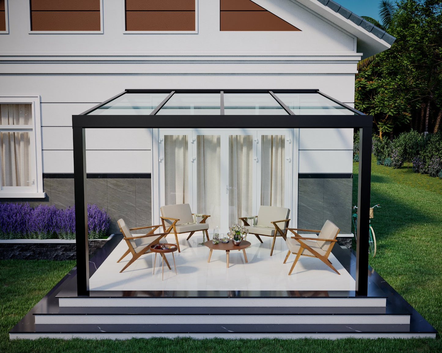 Veranda Black Clear Glass