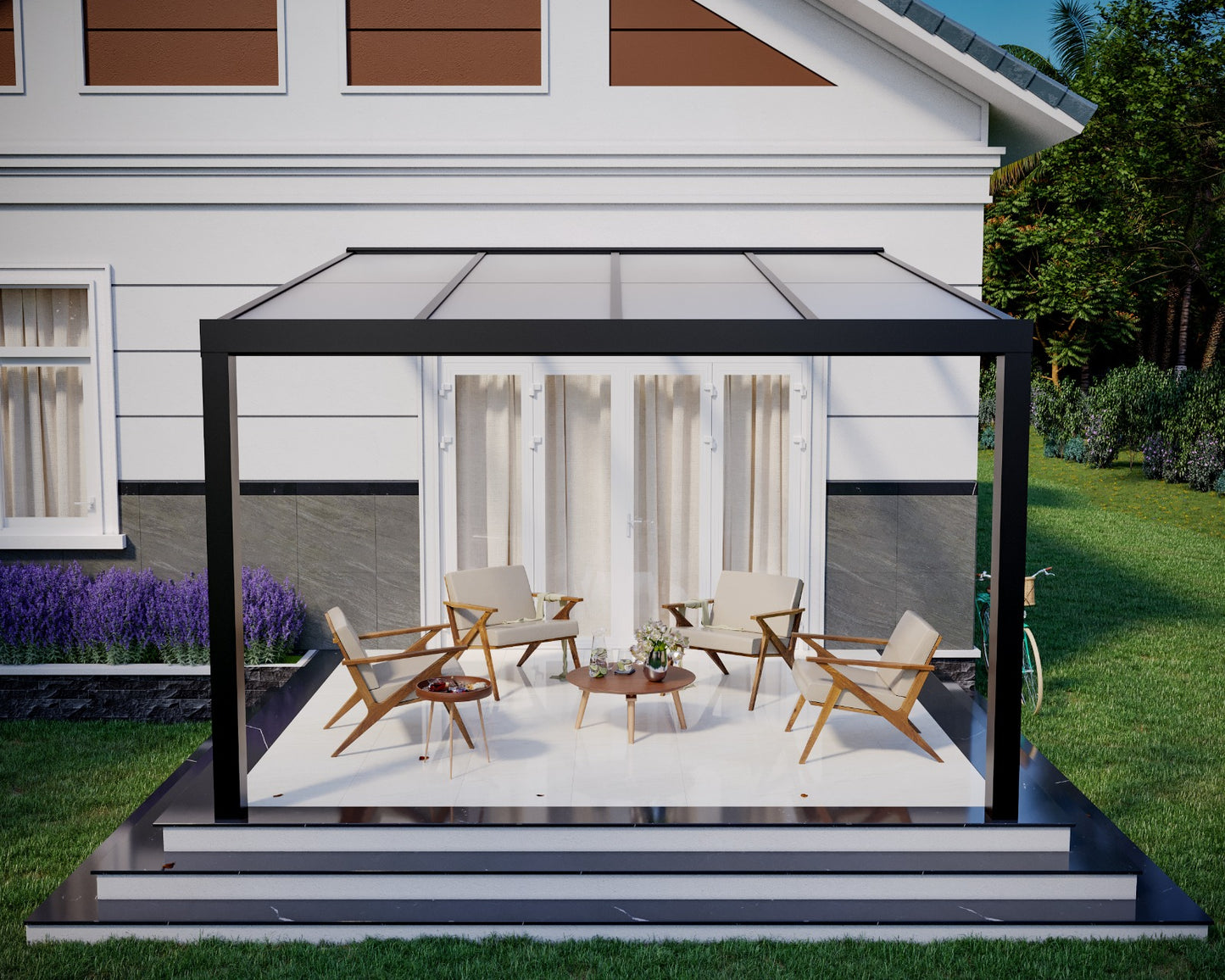 Veranda Black Milky Glass