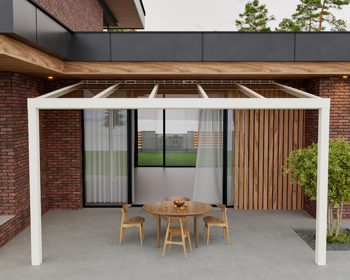 Veranda White Clear Glass