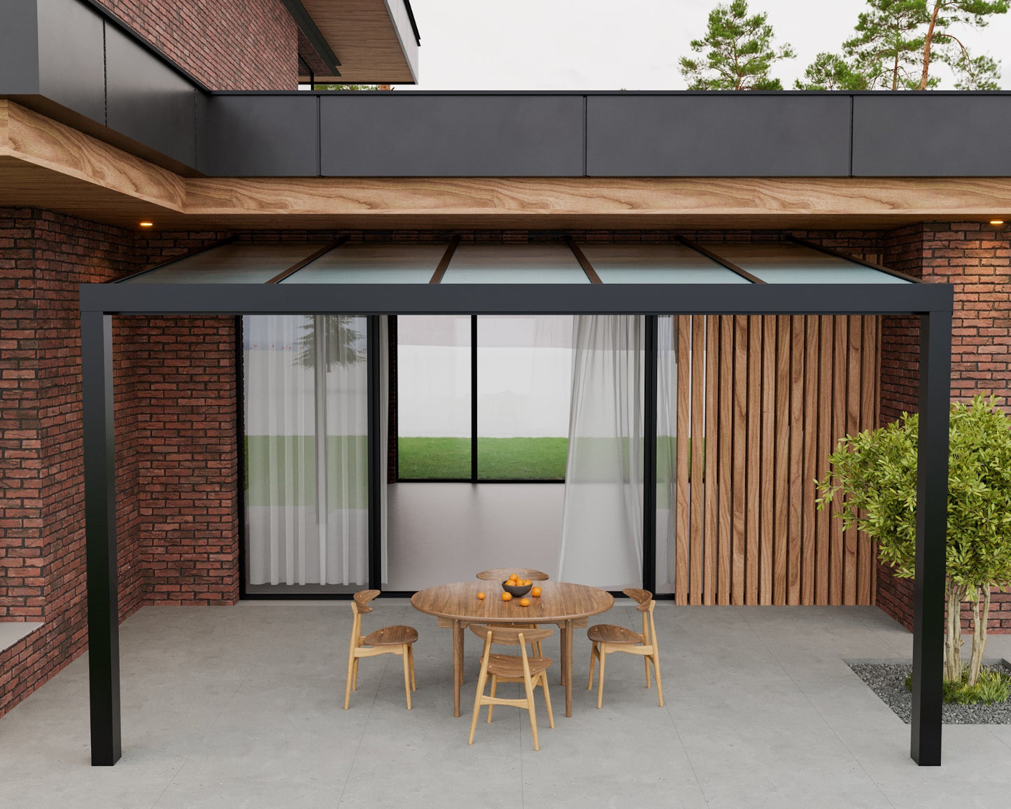 Veranda Black Milky Glass