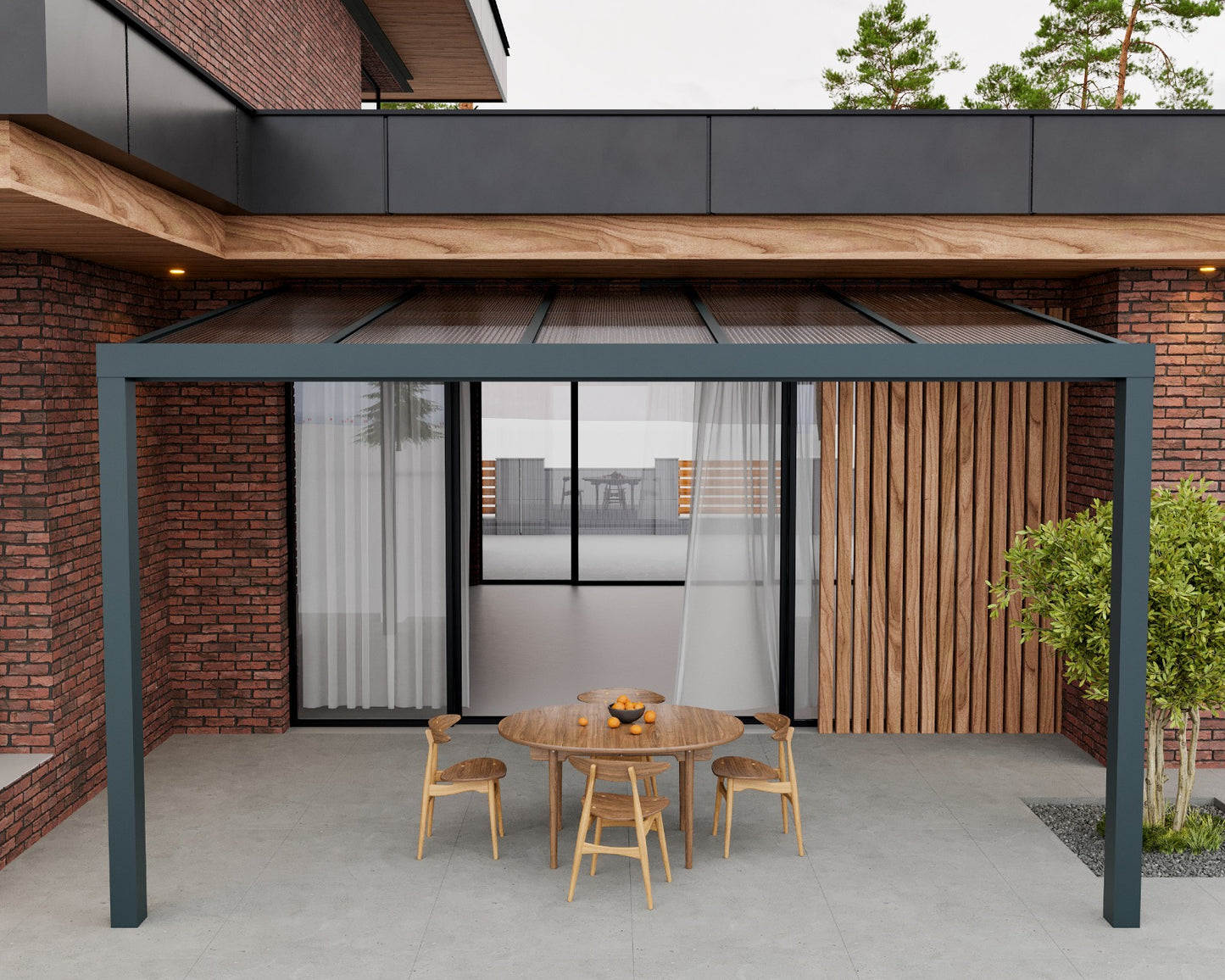 Veranda Anthracite Opal Polycarbonate