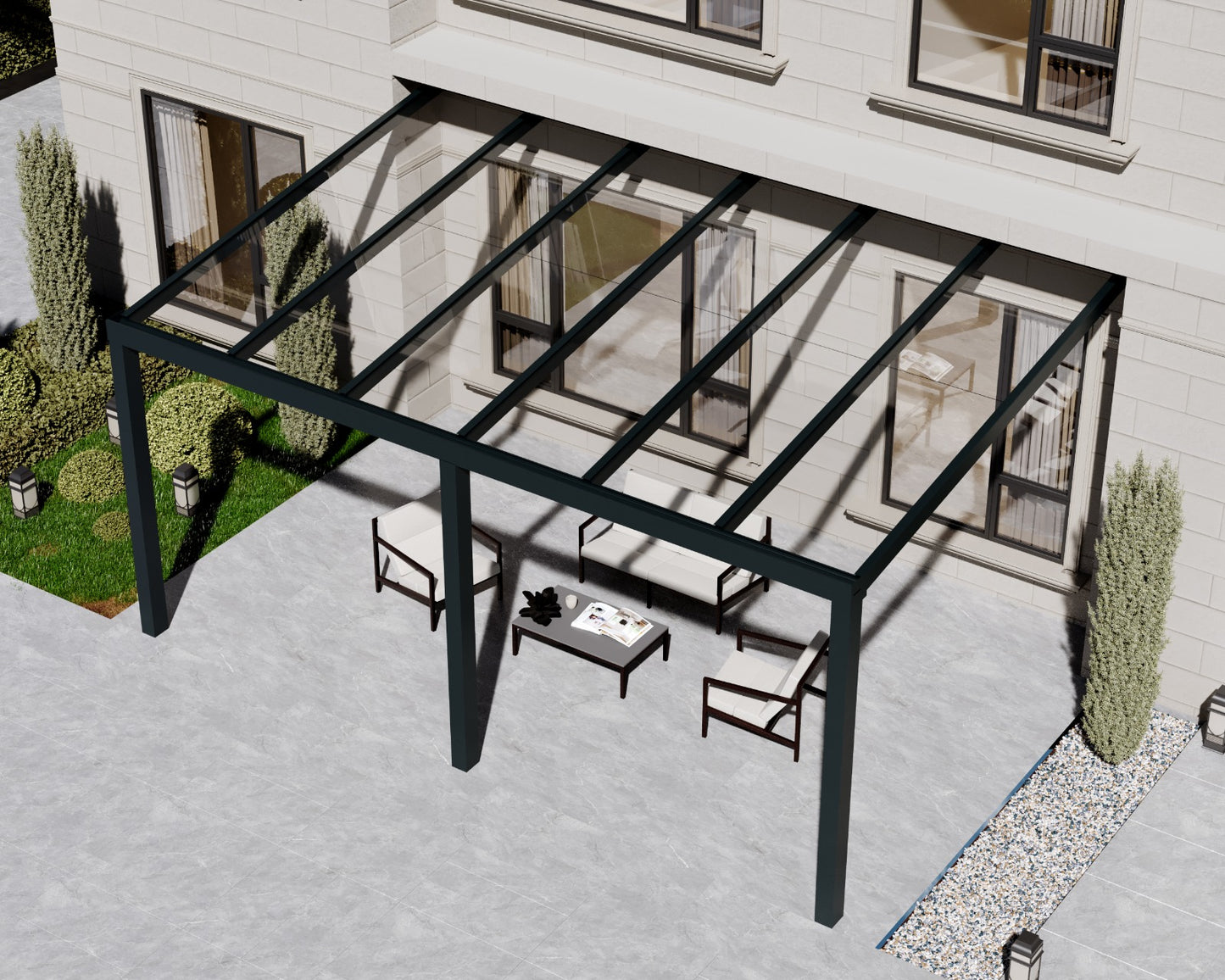 Veranda Anthracite Clear Glass