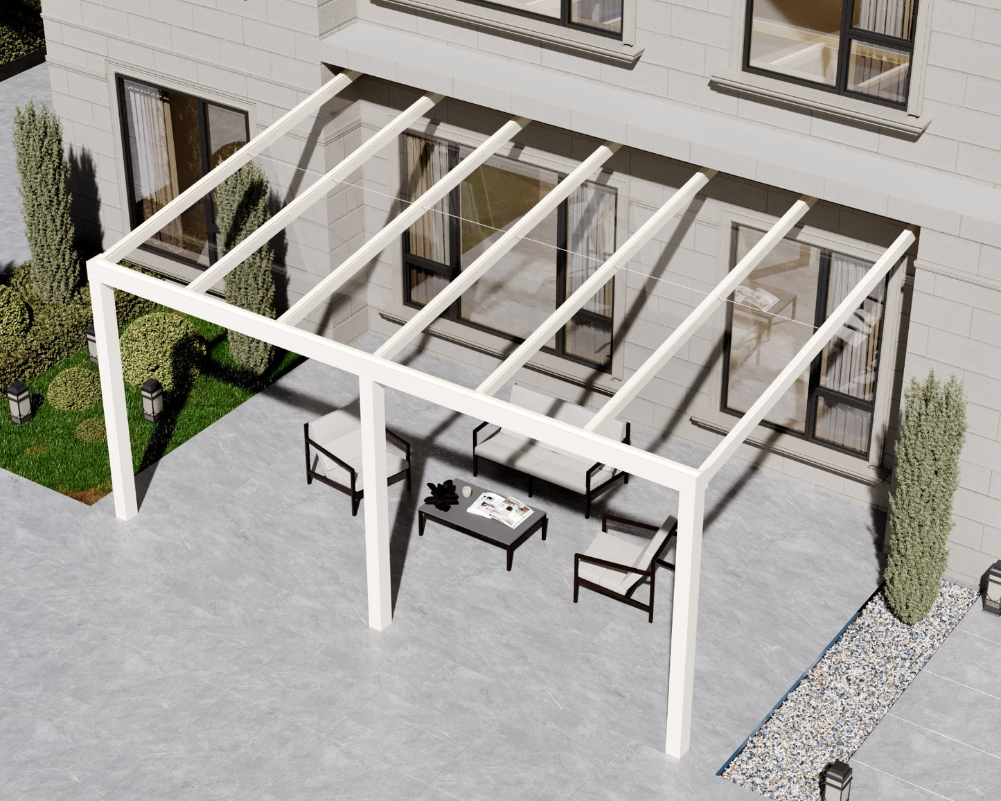 Veranda White Clear Glass