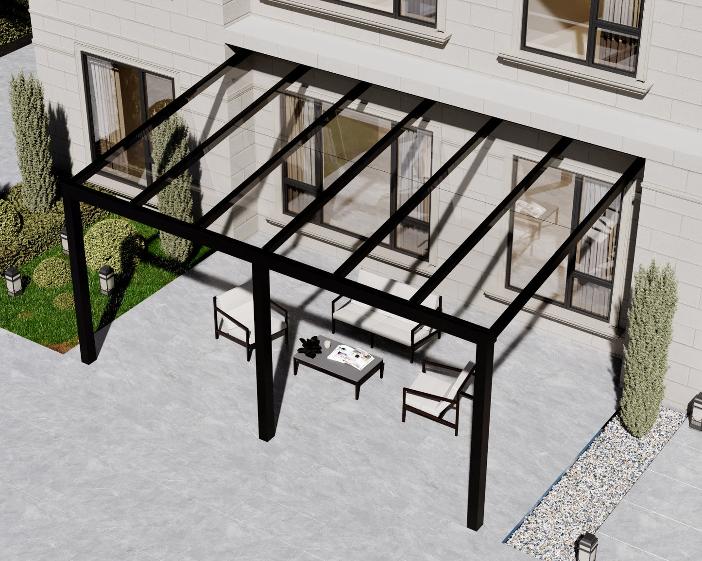 Veranda Black Clear Glass
