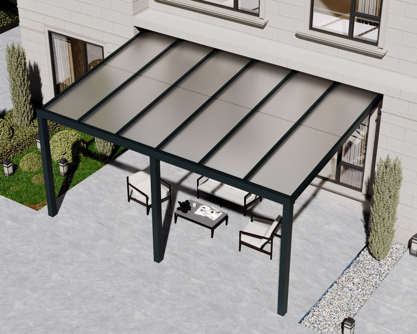Veranda Anthracite Milky Glass