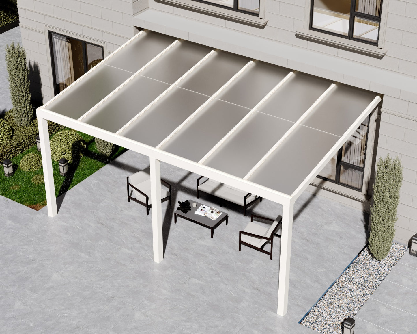 Veranda White Milky Glass