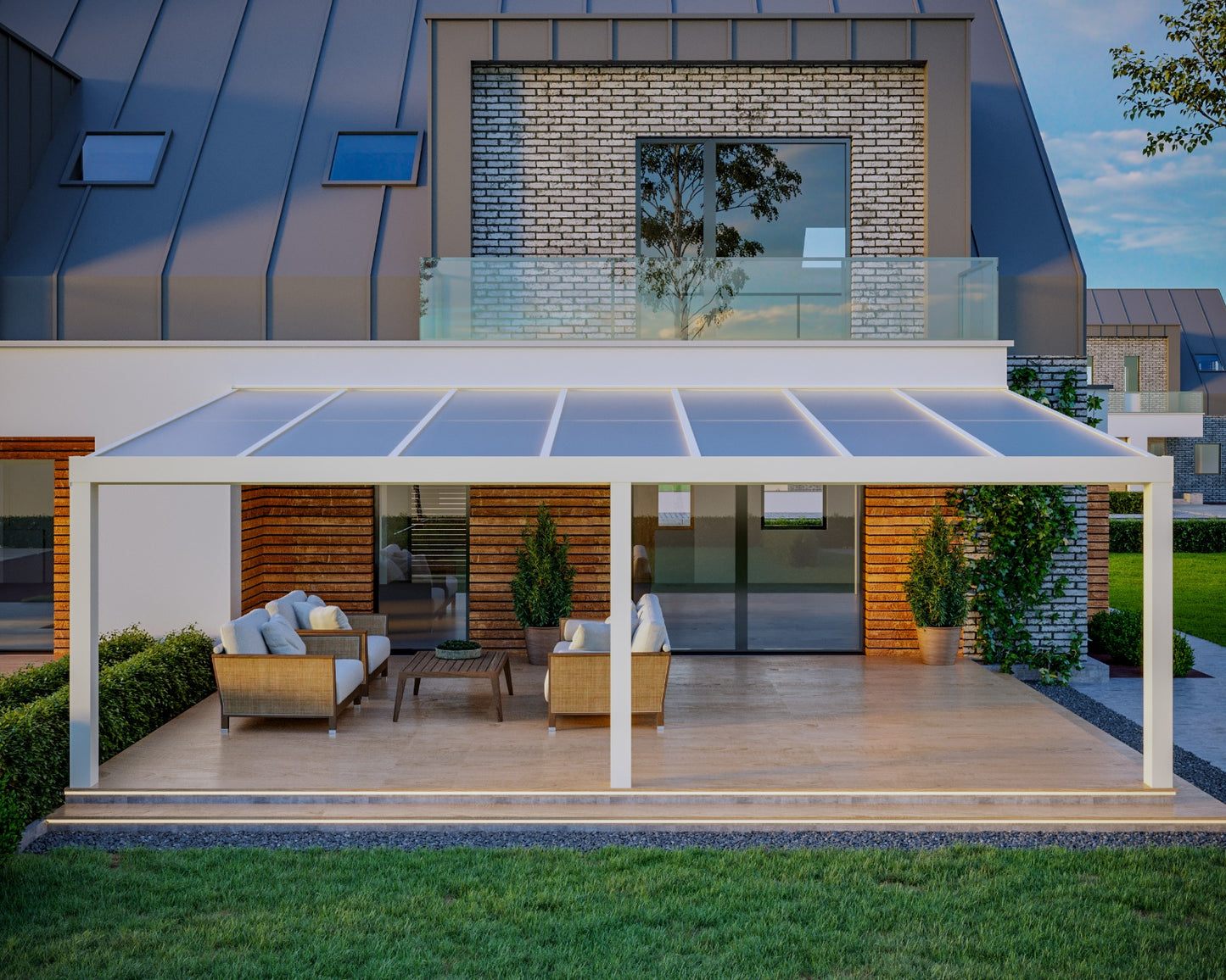 Veranda White Milky Glass
