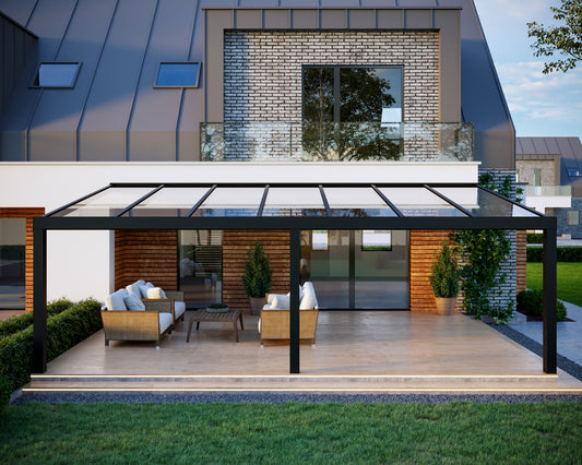 Veranda Schwarzes Klarglas